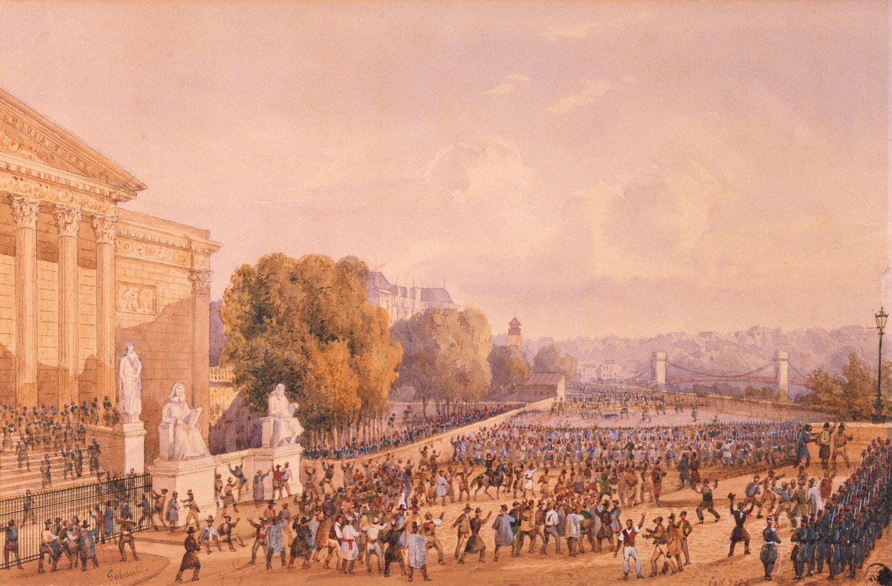 Insurreição em frente ao Palais Bourbon, 15 de maio de 1848 de Gaspard Gobaut