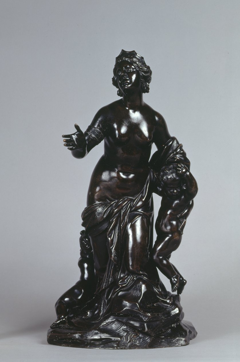 Latona e seus filhos, Apollo e Diana, c.1671 (bronze com pátina lacada) de Gaspard Marsy