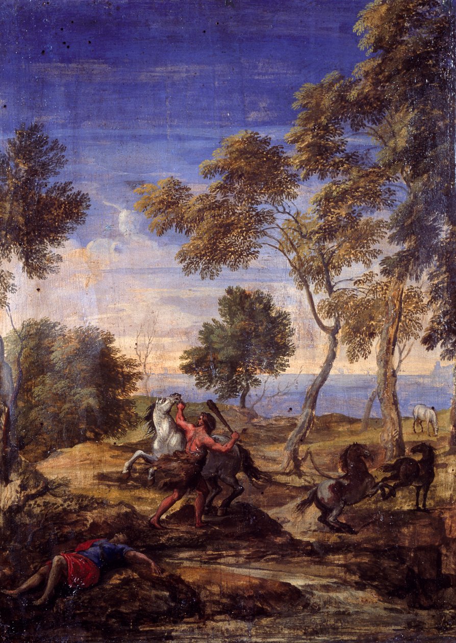 Batalha dos centauros do campo (óleo sobre tela) de Gaspard Poussin (school of) Dughet