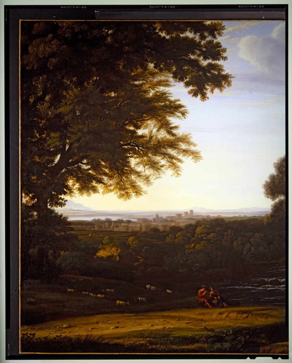 Paisagem Pastoral Italiana, pormenor, sem data de Gaspard Poussin Dughet