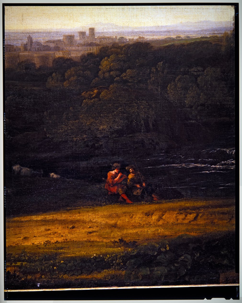 Paisagem Pastoral Italiana, pormenor, sem data de Gaspard Poussin Dughet