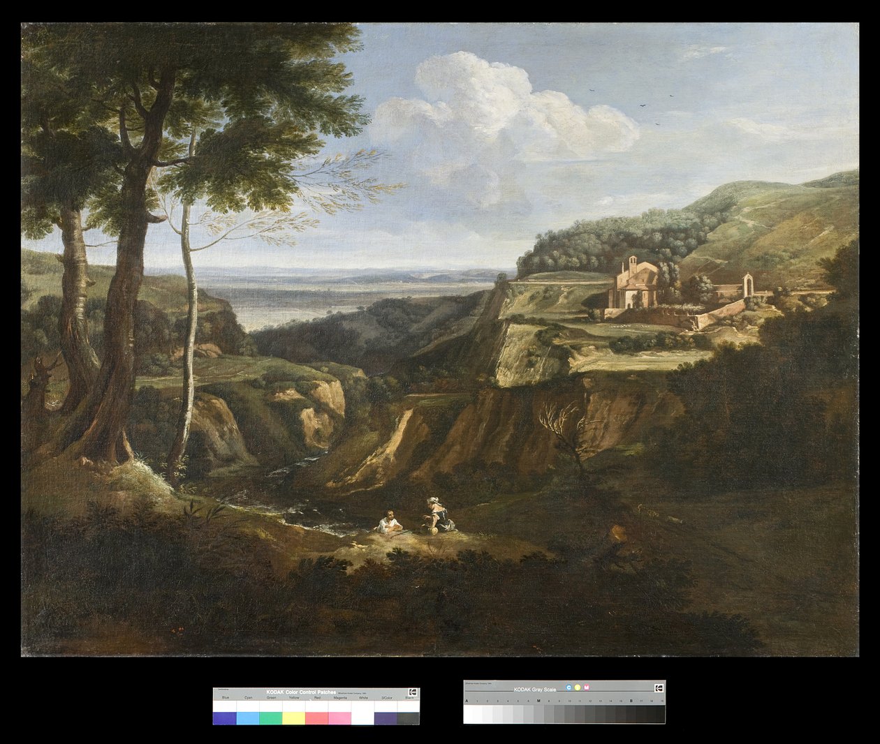 Vista do Mosteiro de Camaldoli perto de Frascati, 1670-75 de Gaspard Poussin Dughet