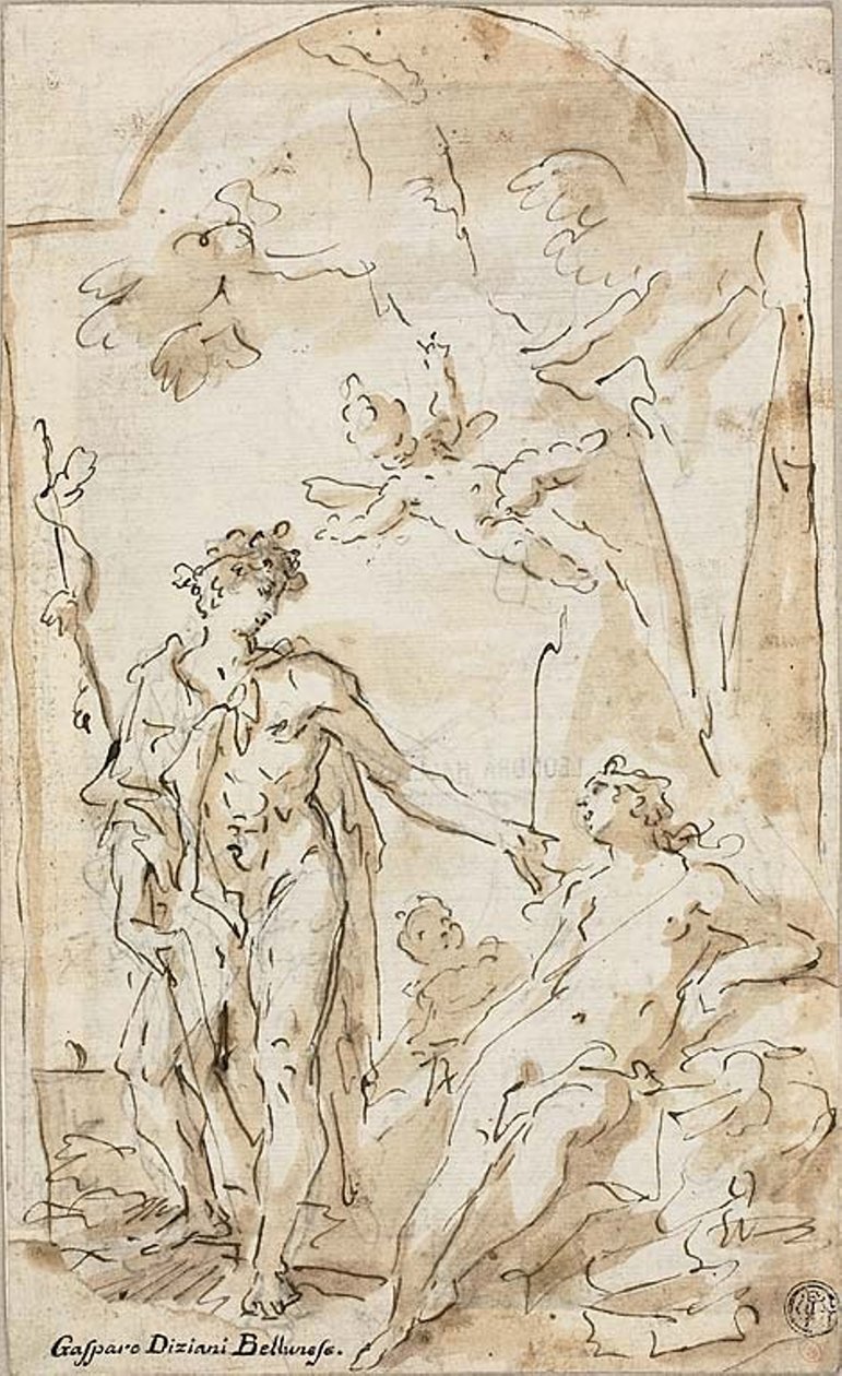 Baco e Ariadne de Gaspare Diziani