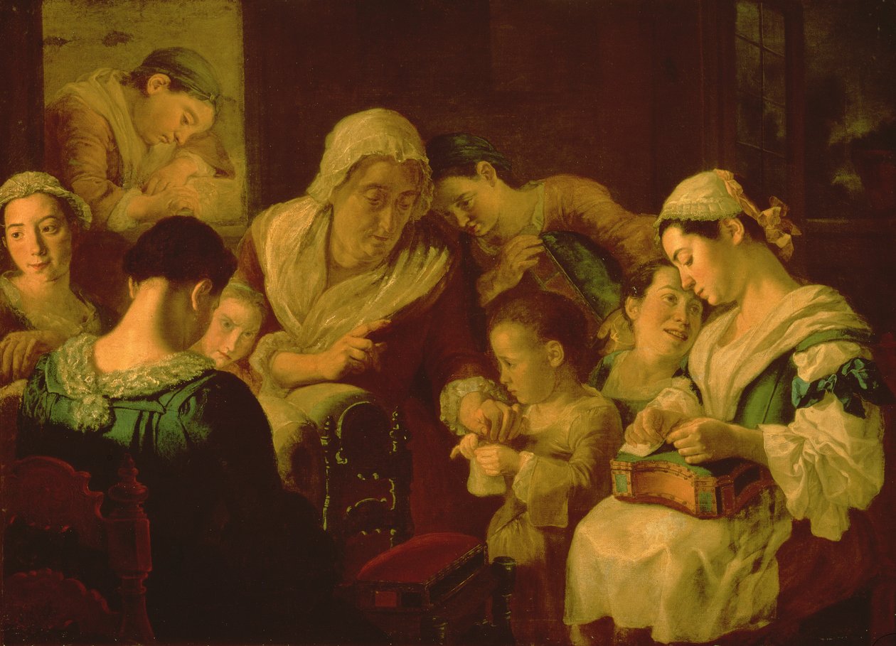 A Escola de Bordado, 1751-52 de Gaspare Traversi