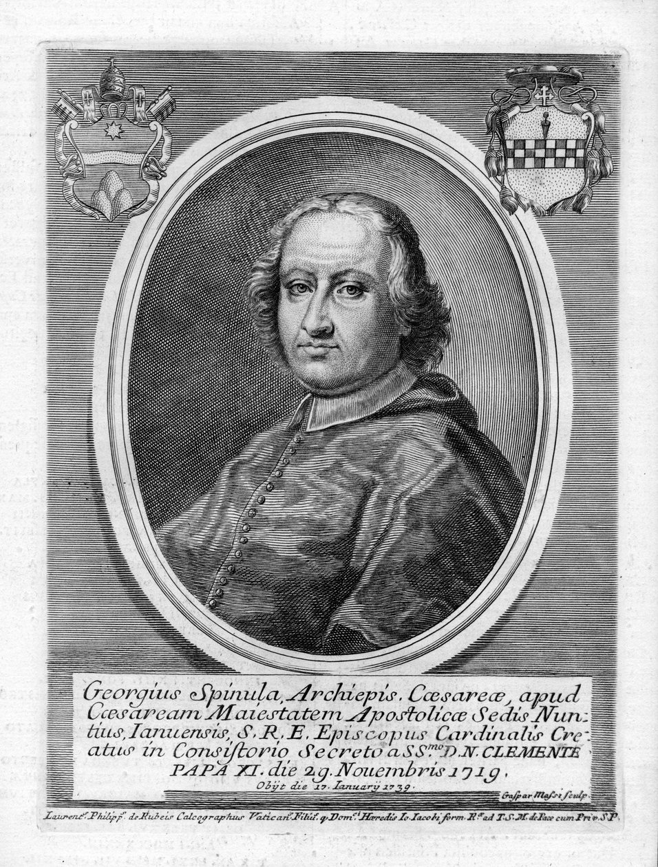 retrato gravado de Gasparo Massi d’après Lorenzo Filippo de Rossi