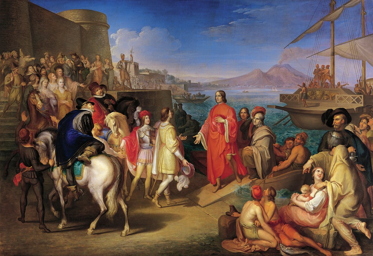 O desembarque de Lorenzo, o Magnífico, em Nápoles, de Gaspero Martellini de Gaspero Martellini
