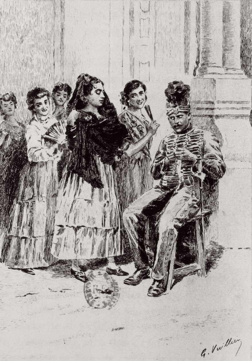 &39;Carmen&39;by Prosper Merimee ilustrado por Eugene Decisy (1866-p. 1936) de Gaston Vuillier