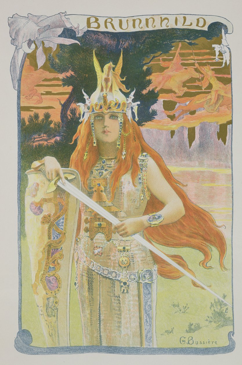 Brunnhilde, de L&39;Estampe Moderne, publicou Paris entre 1897 e 1999 de Gaston Bussiere