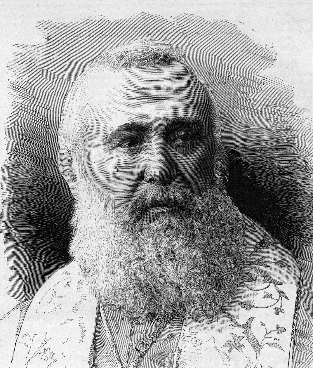 Retrato de Charles Lavigerie (1825-1892) Arquebactéria de Argel, Cardeal Primaz de África. Gravura de M.G. Vuillier em "Le Monde Illustré" n°1323 de 5 de Agosto de 1882. de Gaston Vuillier