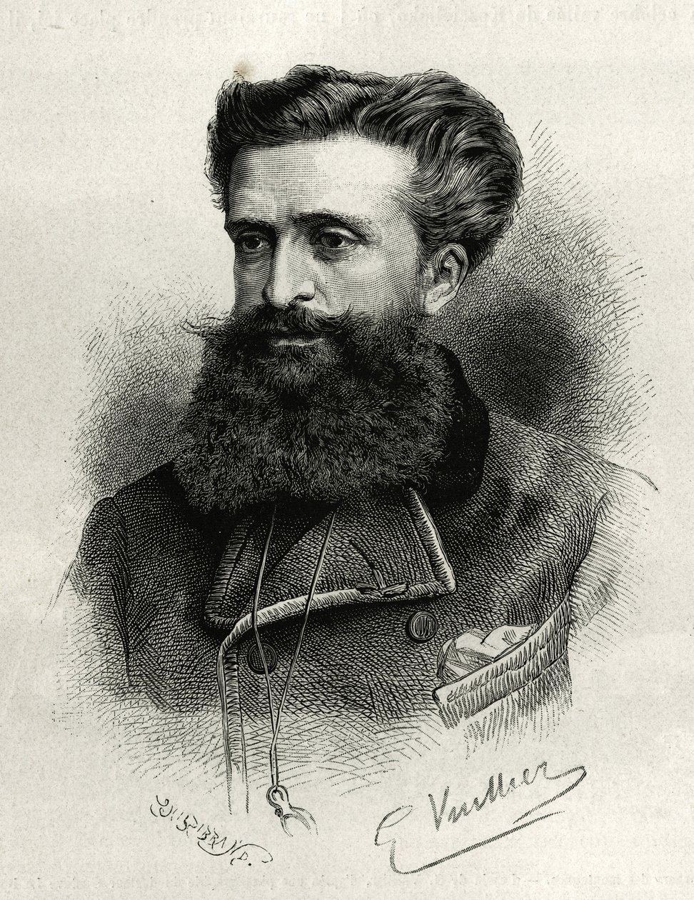 Retrato do Dr. Gustave Lebon (1841-1931). Gravura de G.Vuillier, para ilustrar a história La Syria d
