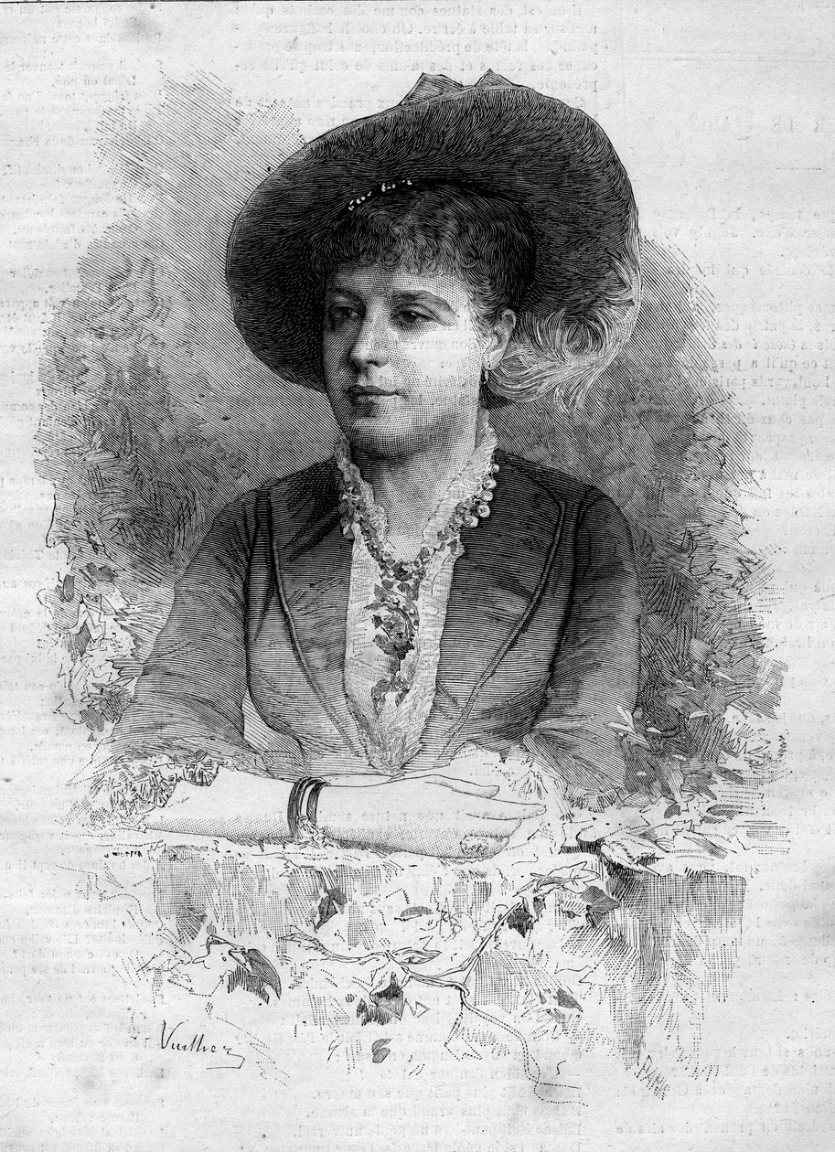 Retrato de Rosita Mauri (1849-1923), dançarina clássica espanhola. Gravura de Vuillier em "Le Monde Illustré" n°1237 de 11 de Dezembro de 1880. de Gaston Vuillier