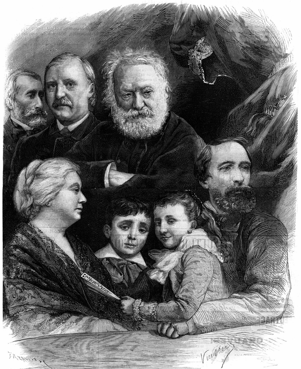 Victor Hugo (1802-1885) e seus parentes assistiram à segunda apresentação de "Le roi