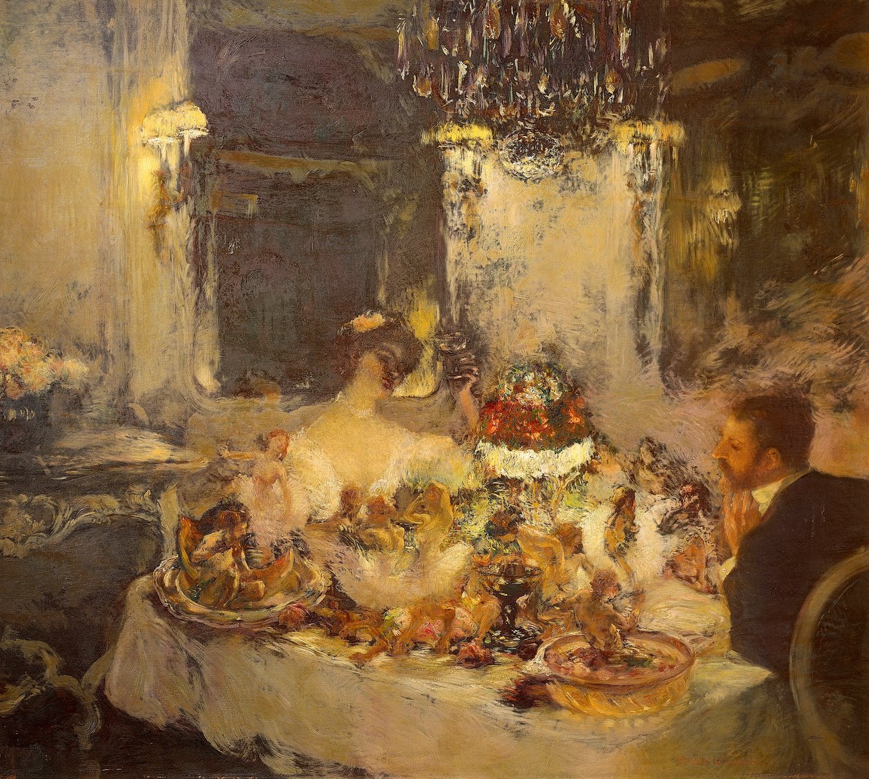 Champanhe, de Gaston La Touche (1851-1913), óleo sobre tela de Gaston de la Touche