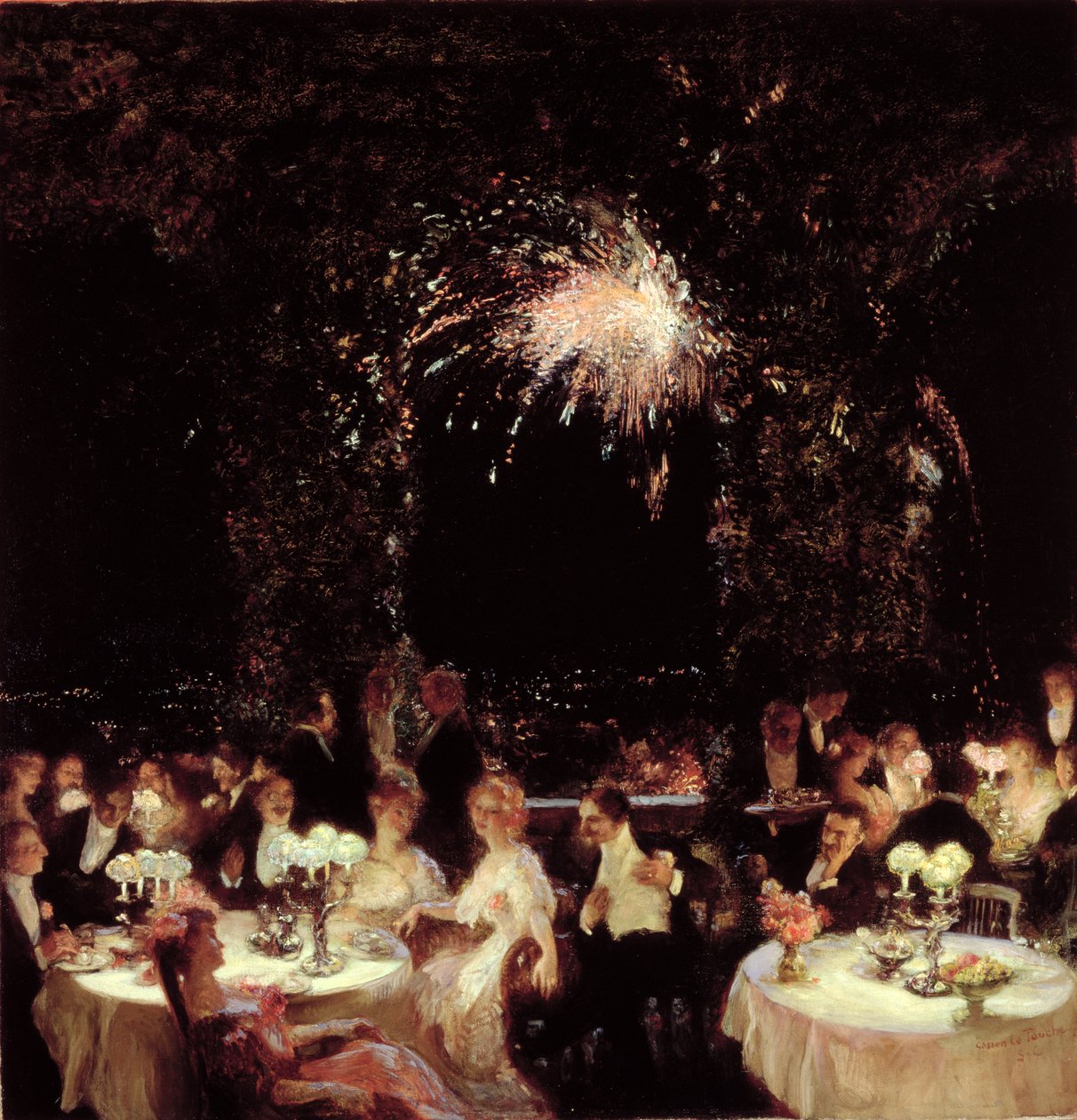 Jantar no Cassino, c.1906 de Gaston de la Touche