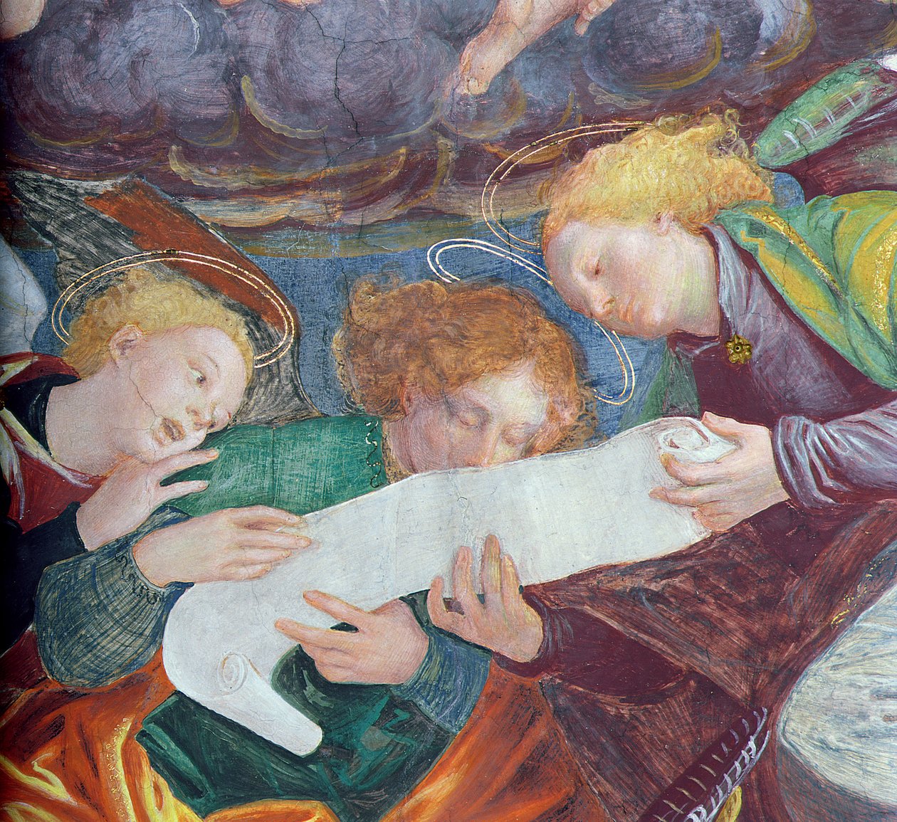 O Concerto dos Anjos, 1534-36 (detalhe) (ver 175762) de Gaudenzio Ferrari