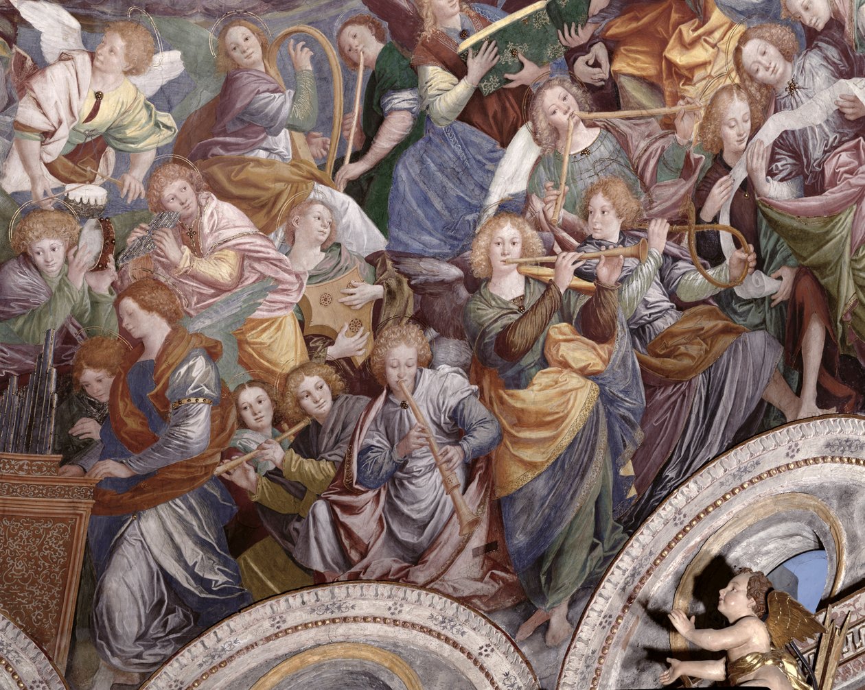 O Concerto dos Anjos, 1534-36 (detalhe) (ver 175762) de Gaudenzio Ferrari