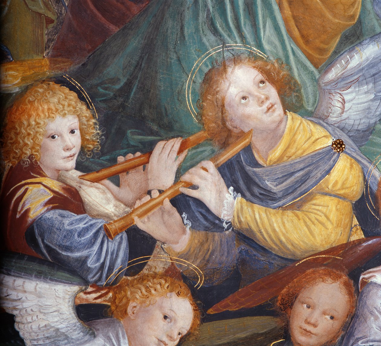O Concerto dos Anjos, 1534-36 (detalhe) (ver 175762) de Gaudenzio Ferrari