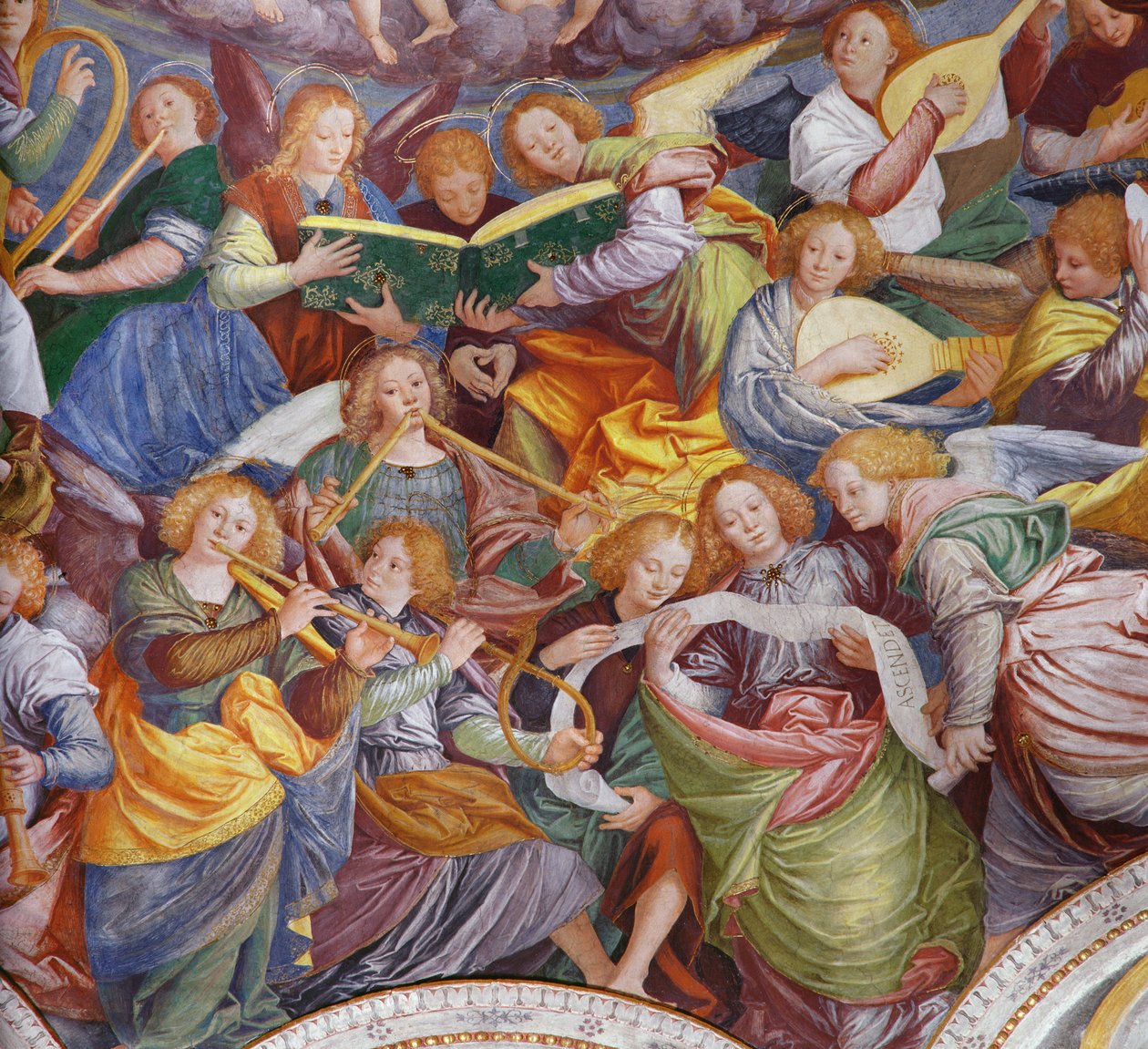 O Concerto dos Anjos, 1534-36 (detalhe) (ver 175762) de Gaudenzio Ferrari