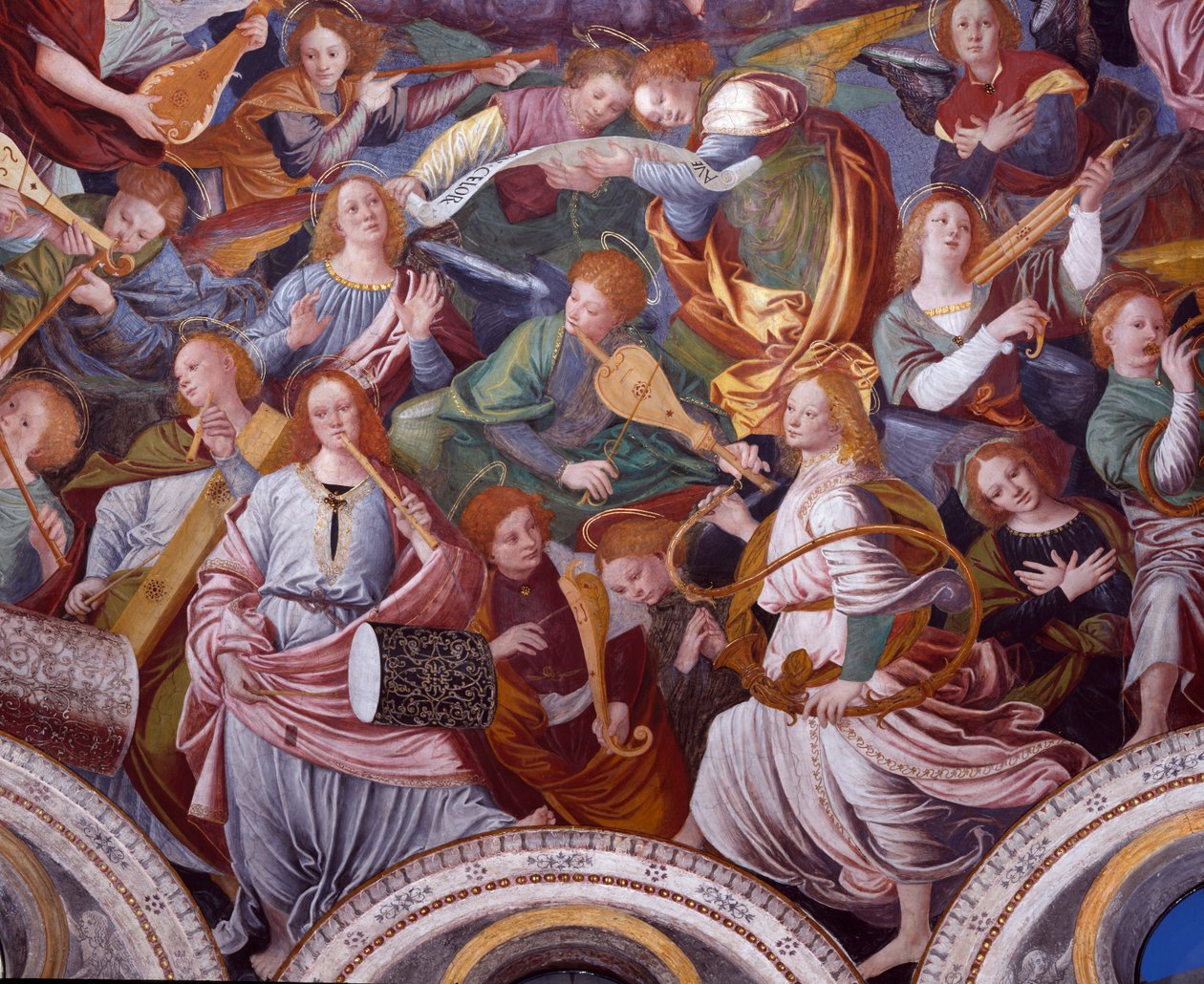 O Concerto dos Anjos, 1534-36 (detalhe) (ver 175762) de Gaudenzio Ferrari
