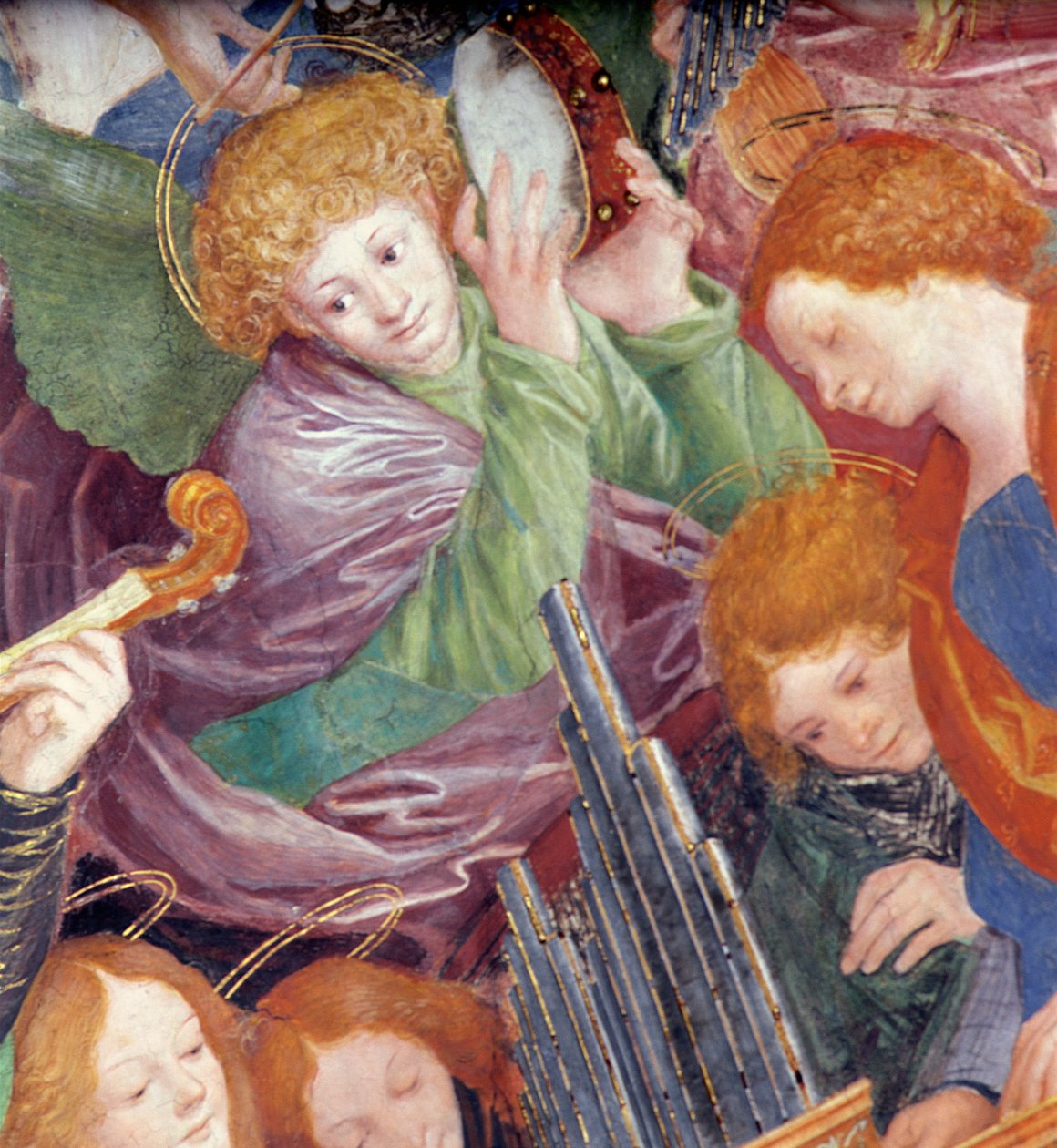 O Concerto dos Anjos, 1534-36 (detalhe) (ver 175762) de Gaudenzio Ferrari
