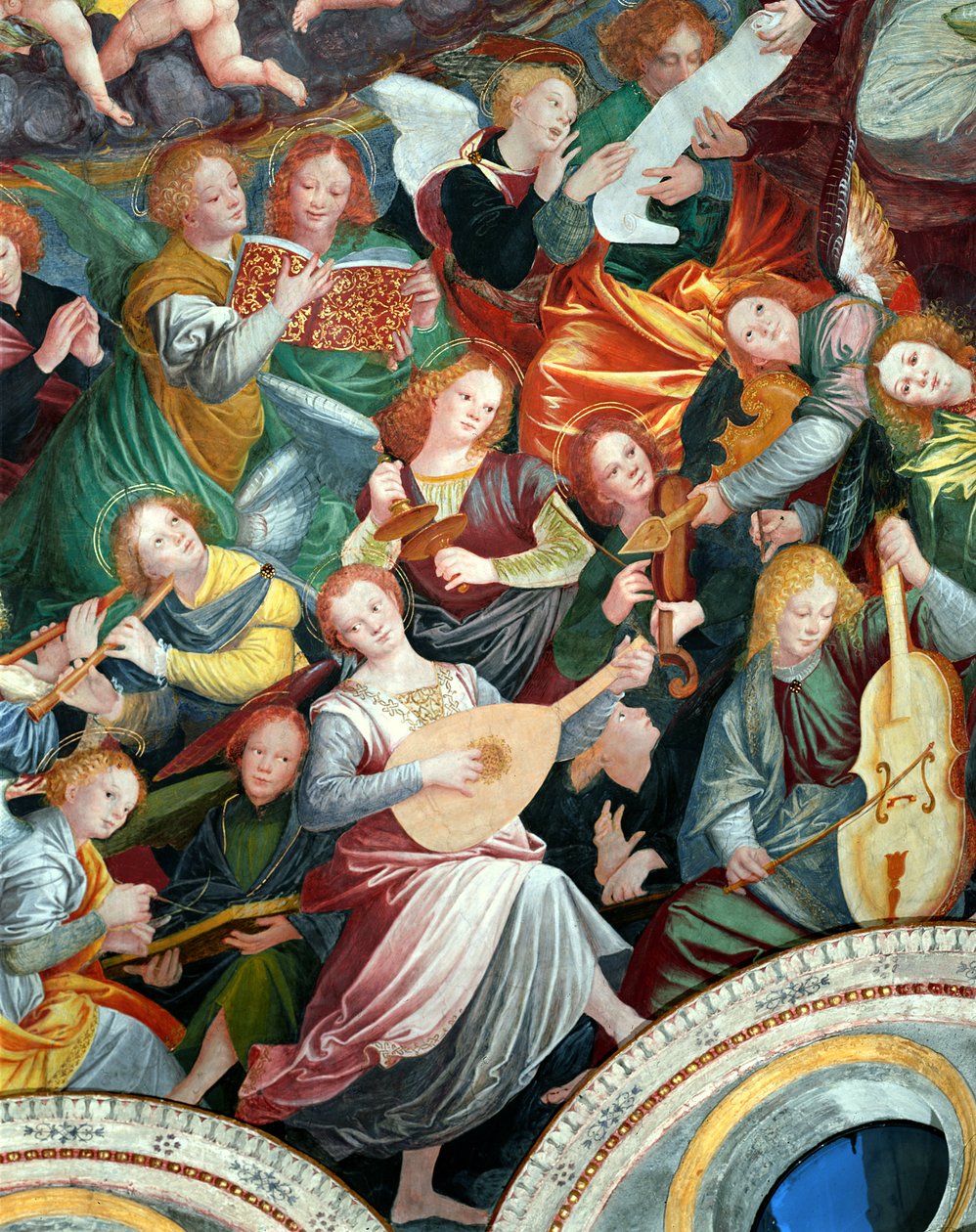 O Concerto dos Anjos, 1534-36 (detalhe) (ver 175762) de Gaudenzio Ferrari