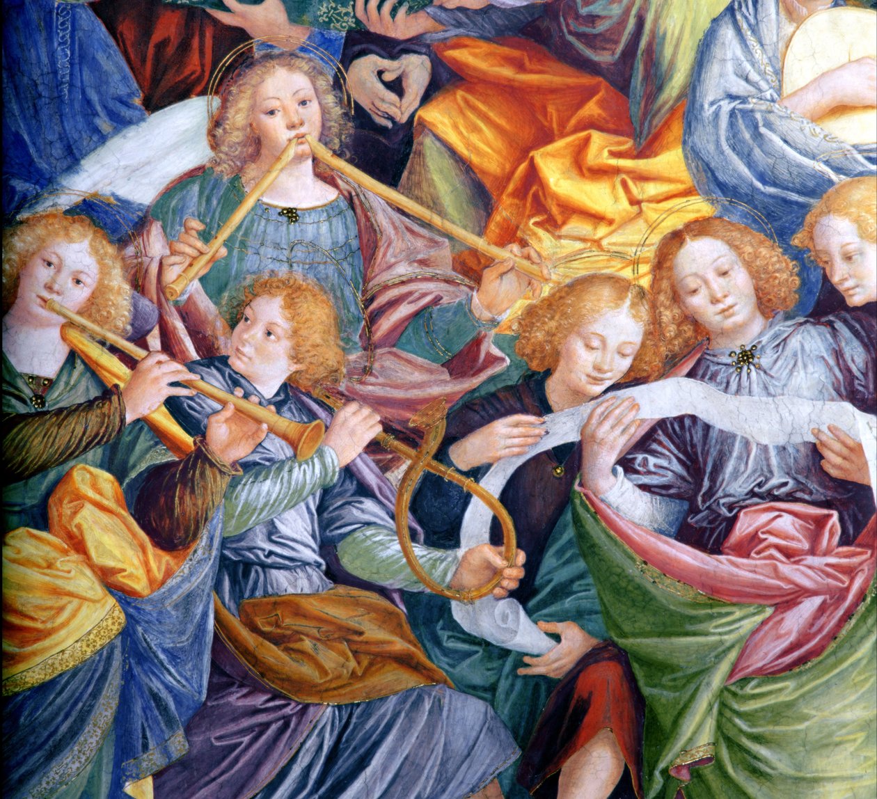 O Concerto dos Anjos, 1534-36 (detalhe) (ver 175762) de Gaudenzio Ferrari