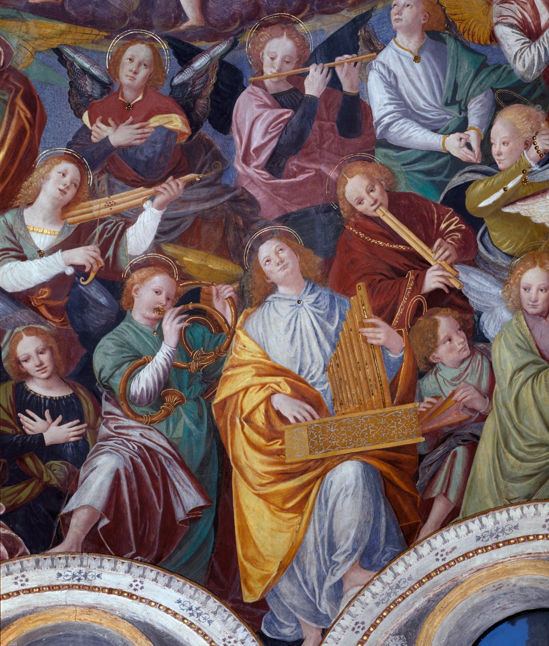 O Concerto dos Anjos, 1534-36 (detalhe) (ver 175762) de Gaudenzio Ferrari