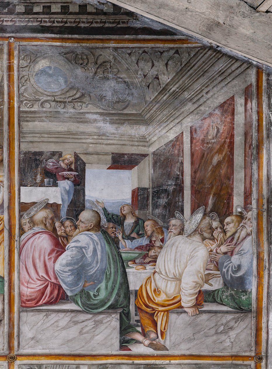 Detalhe de "A Última Ceia", de "A Vida e a Paixão de Cristo". de Gaudenzio Ferrari