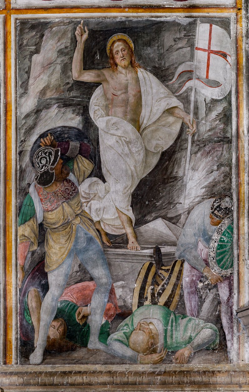 Detalhe da "Ressurreição de Cristo", de "A vida e a Paixão de Cristo". de Gaudenzio Ferrari