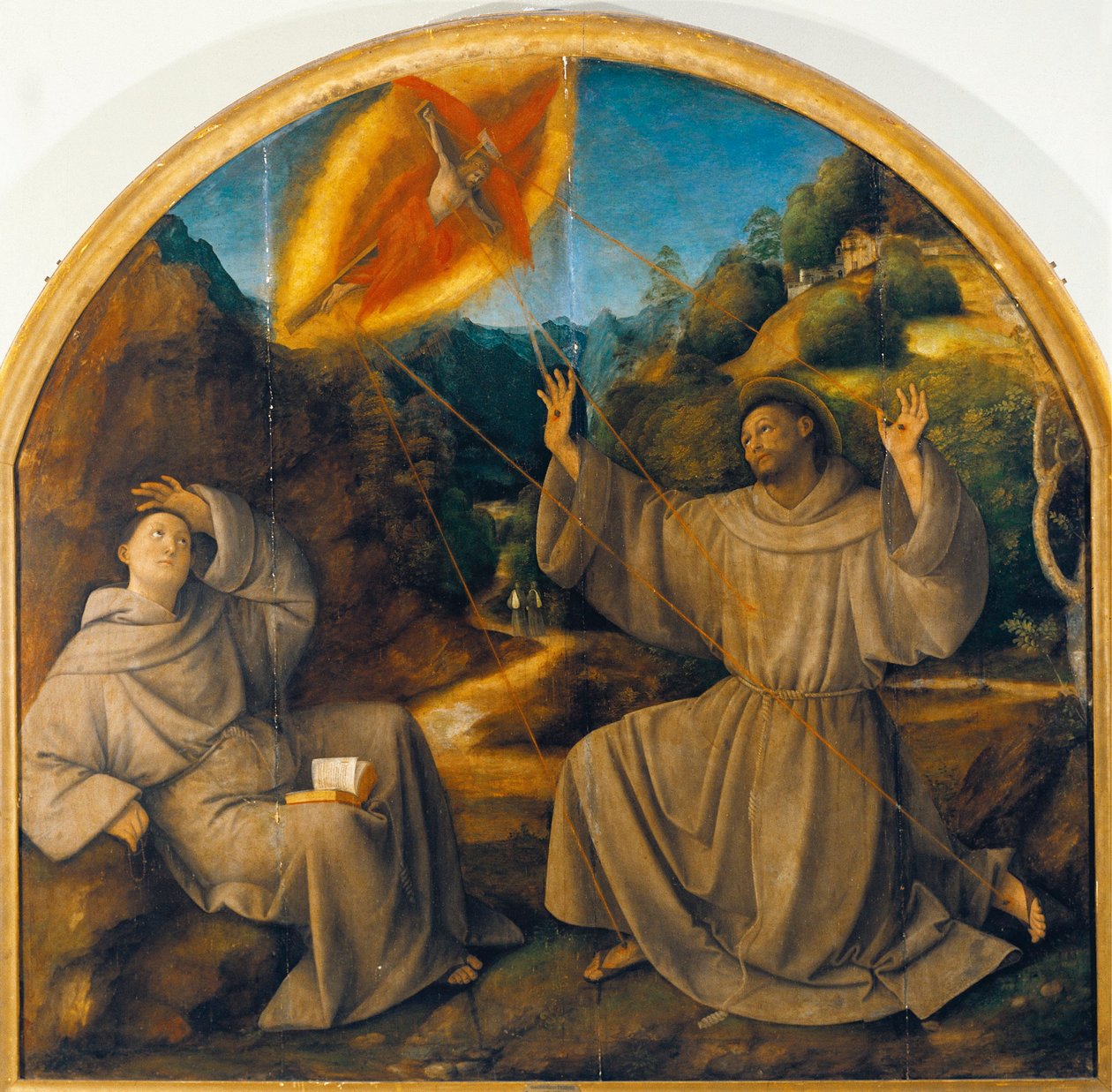Itália, Varallo, pintura de S. Francisco que Recebe os Estigmas de Gaudenzio Ferrari
