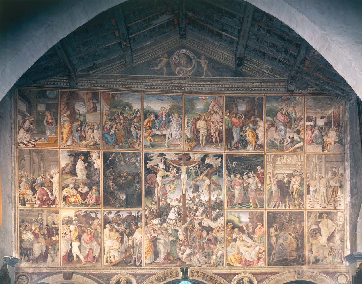 Vida e Paixão de Cristo, afresco de Gaudenzio Ferrari (1475-1546) 1513 de Gaudenzio Ferrari
