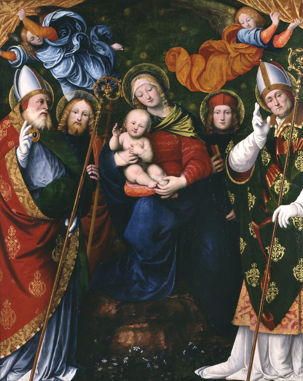 Madonna, criança e Santos, 1516 (painel) de Gaudenzio Ferrari