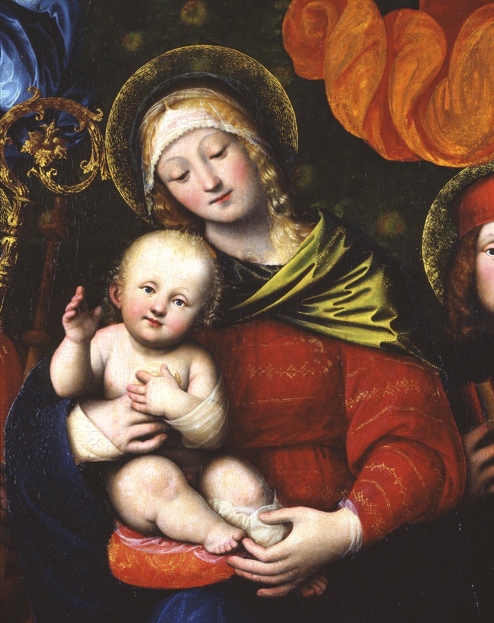 Madonna and Child, detalhe de 3498630, 1516 (painel) de Gaudenzio Ferrari