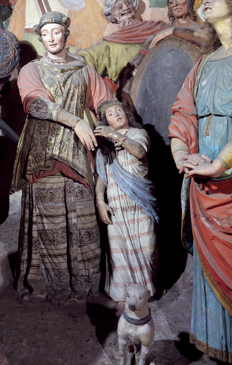Figura masculina, detalhe de estátuas, de Gaudenzio Ferrari (1475-1546), Capela XXXVIII conhecida como Crucificação, Montanha Sagrada de Varallo Sesia (Lista do Patrimônio Mundial da UNESCO, 2003), Itália de Gaudenzio Ferrari