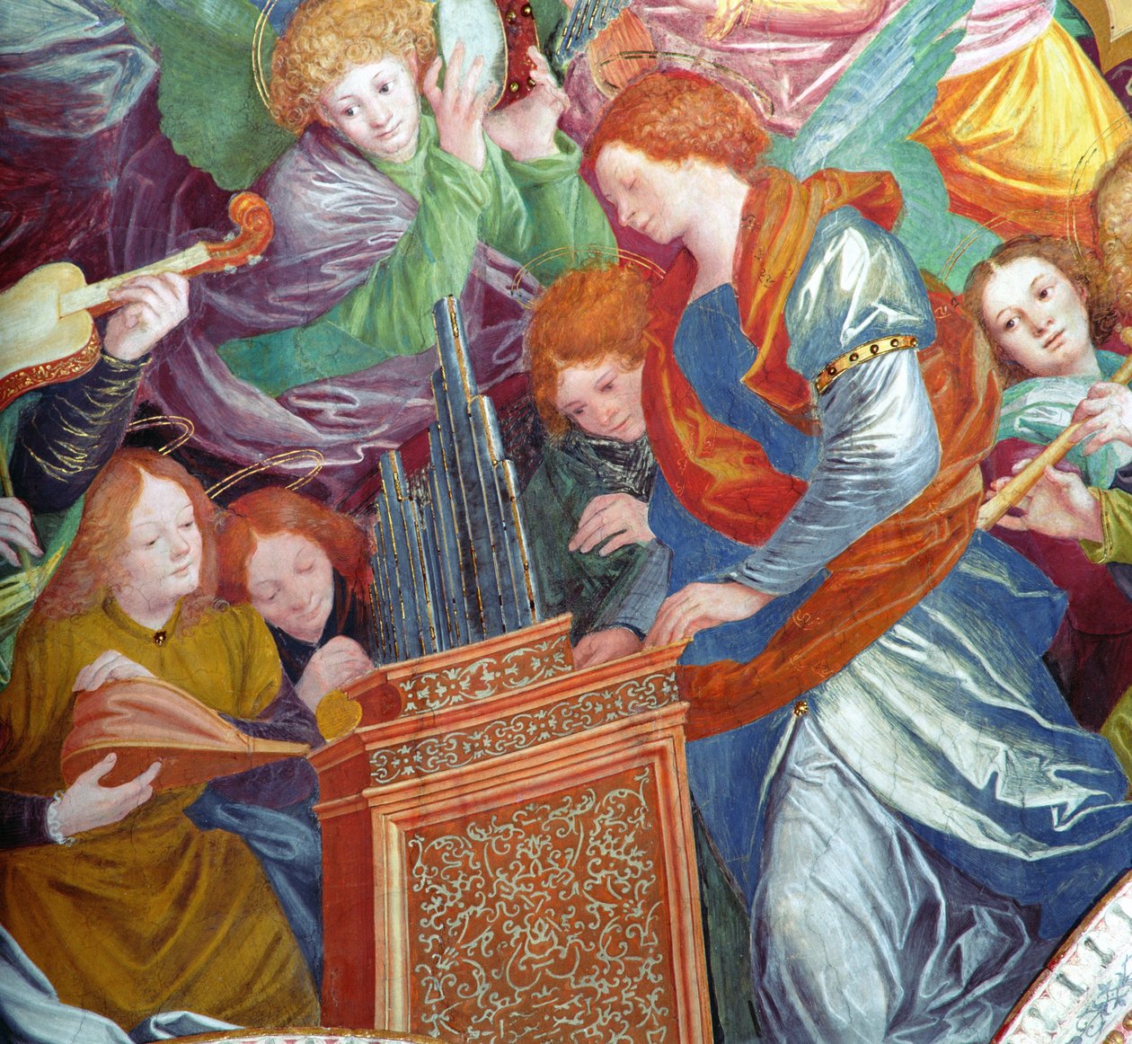 O Concerto dos Anjos, 1534-36 (detalhe) (ver 175762) de Gaudenzio Ferrari