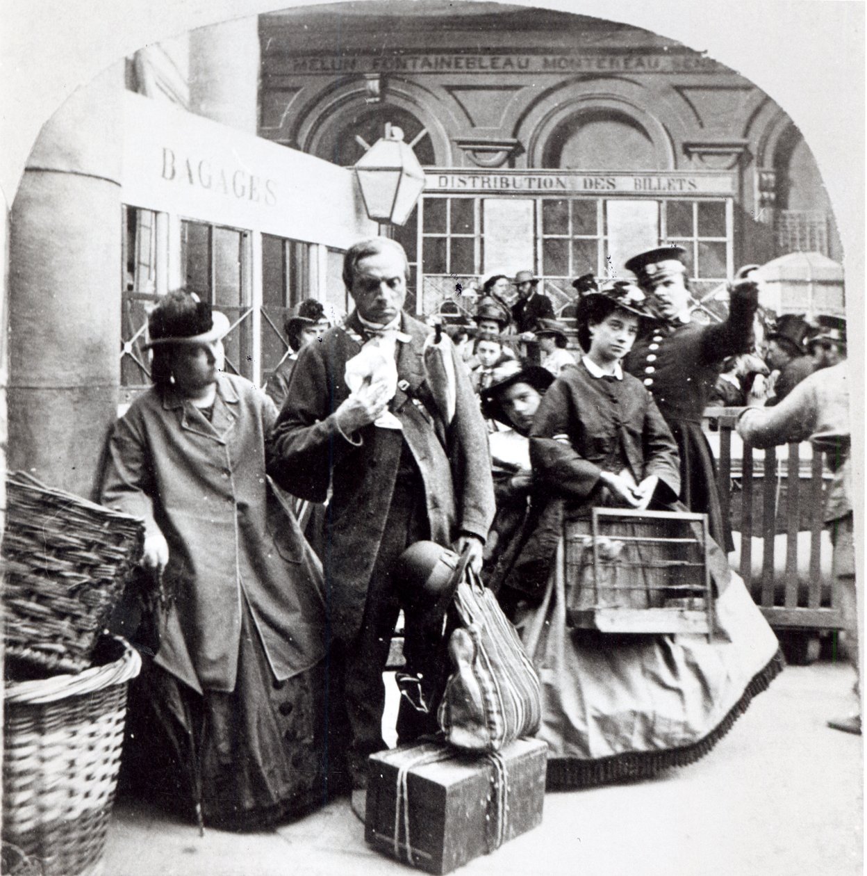 A partida do trem, 1868 (daguerreótipo estereoscópico) de Gaudin Freres