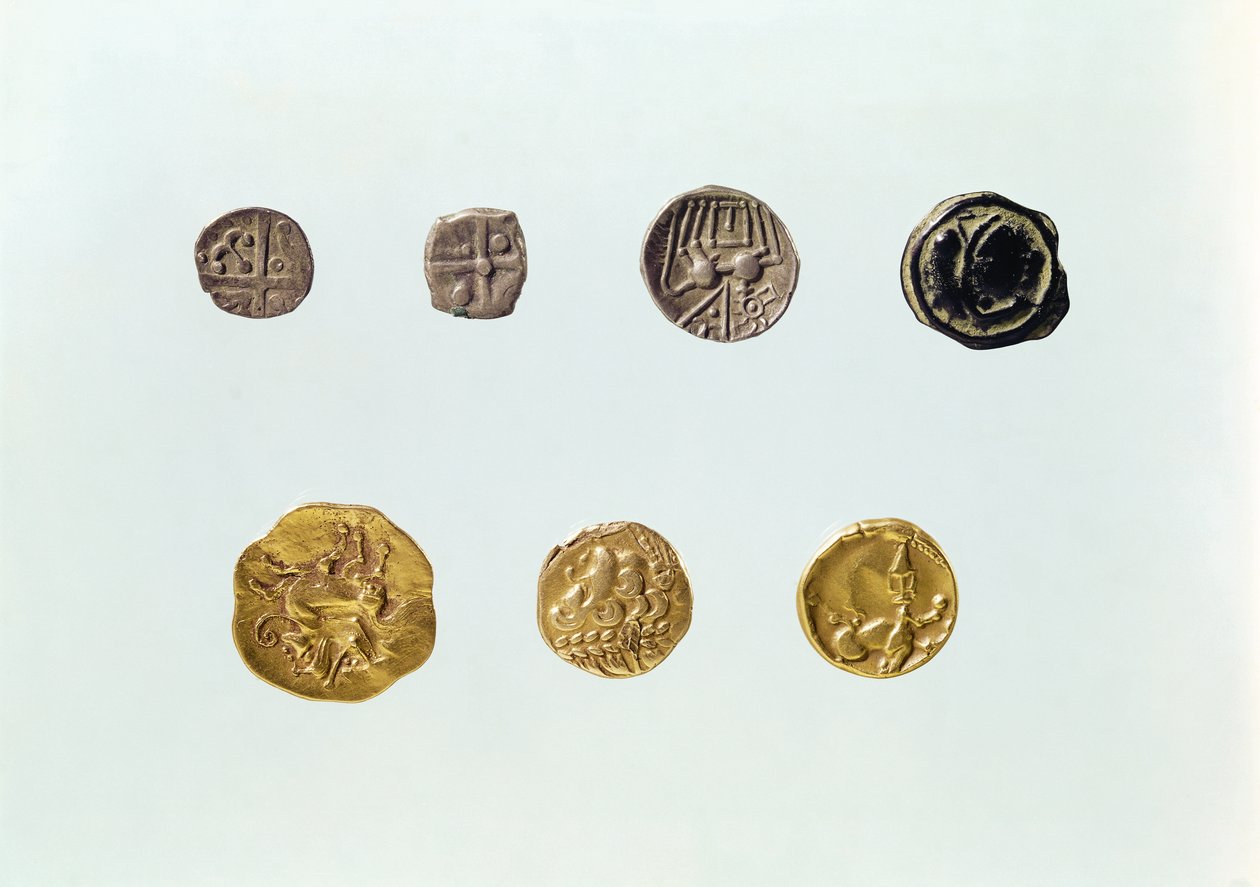 Moedas Gaulesas, c.750-0 aC (ouro e prata) de Gaulish