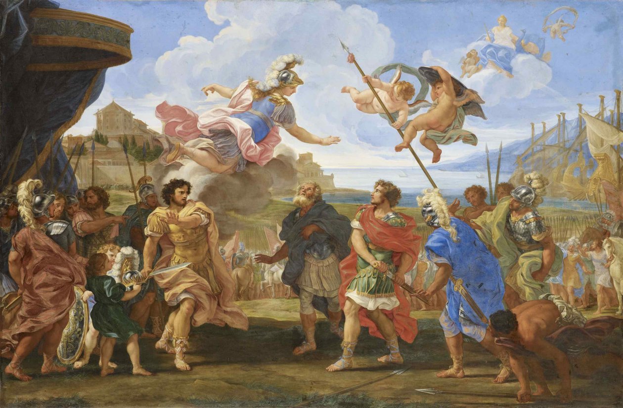 A briga entre Agamenon e Aquiles, c. 1695. de Gaulli