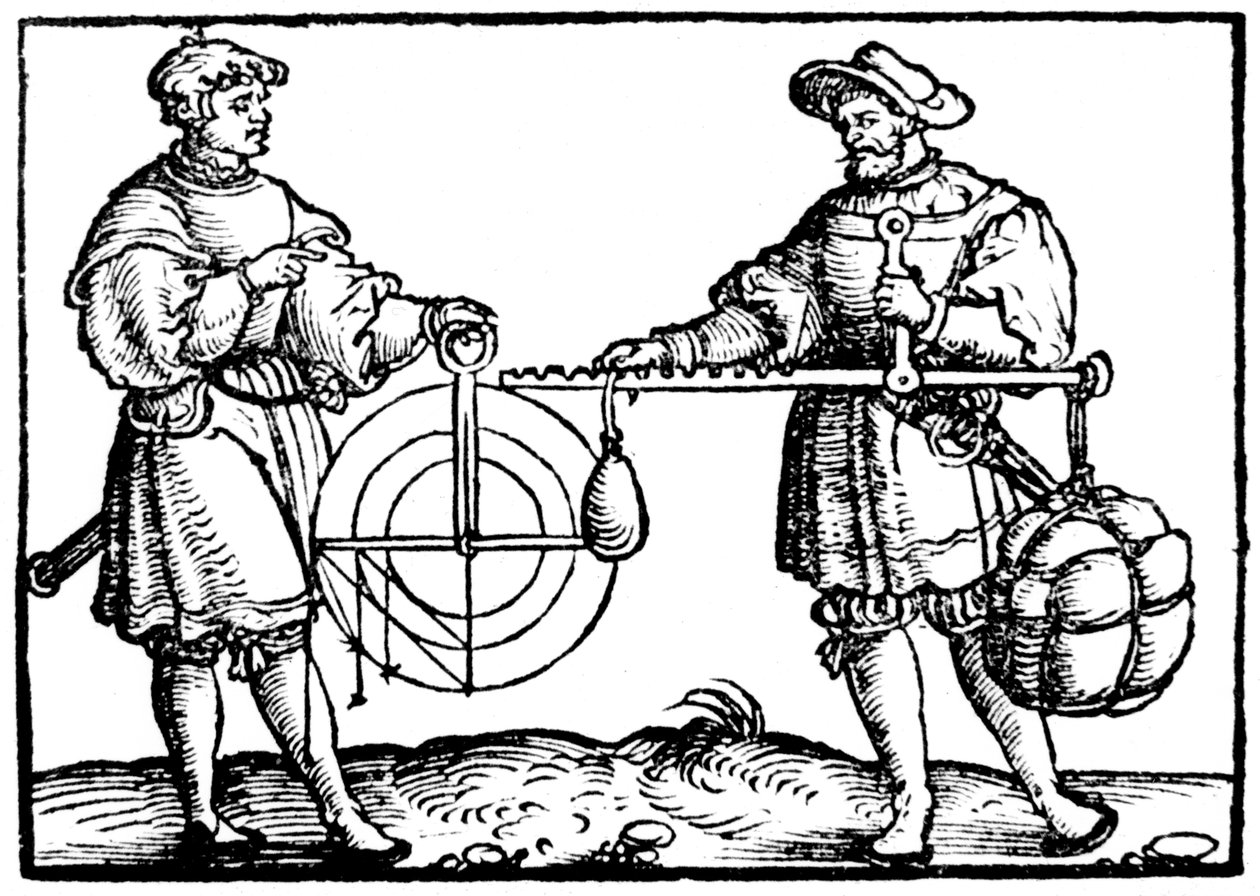 Pesando com uma balança, 1547 de Gaultherius Rivius
