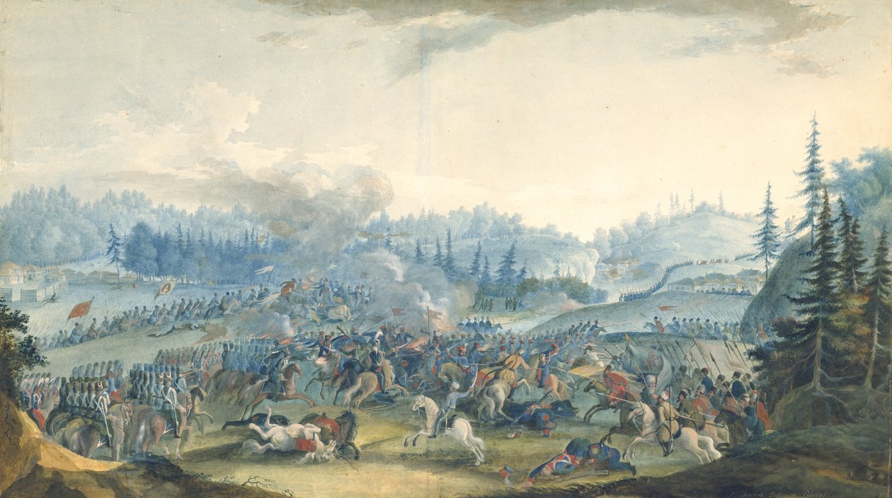 Uma cena da guerra russo-turca, 1801 de Gavril Sergeyevich Sergeyev
