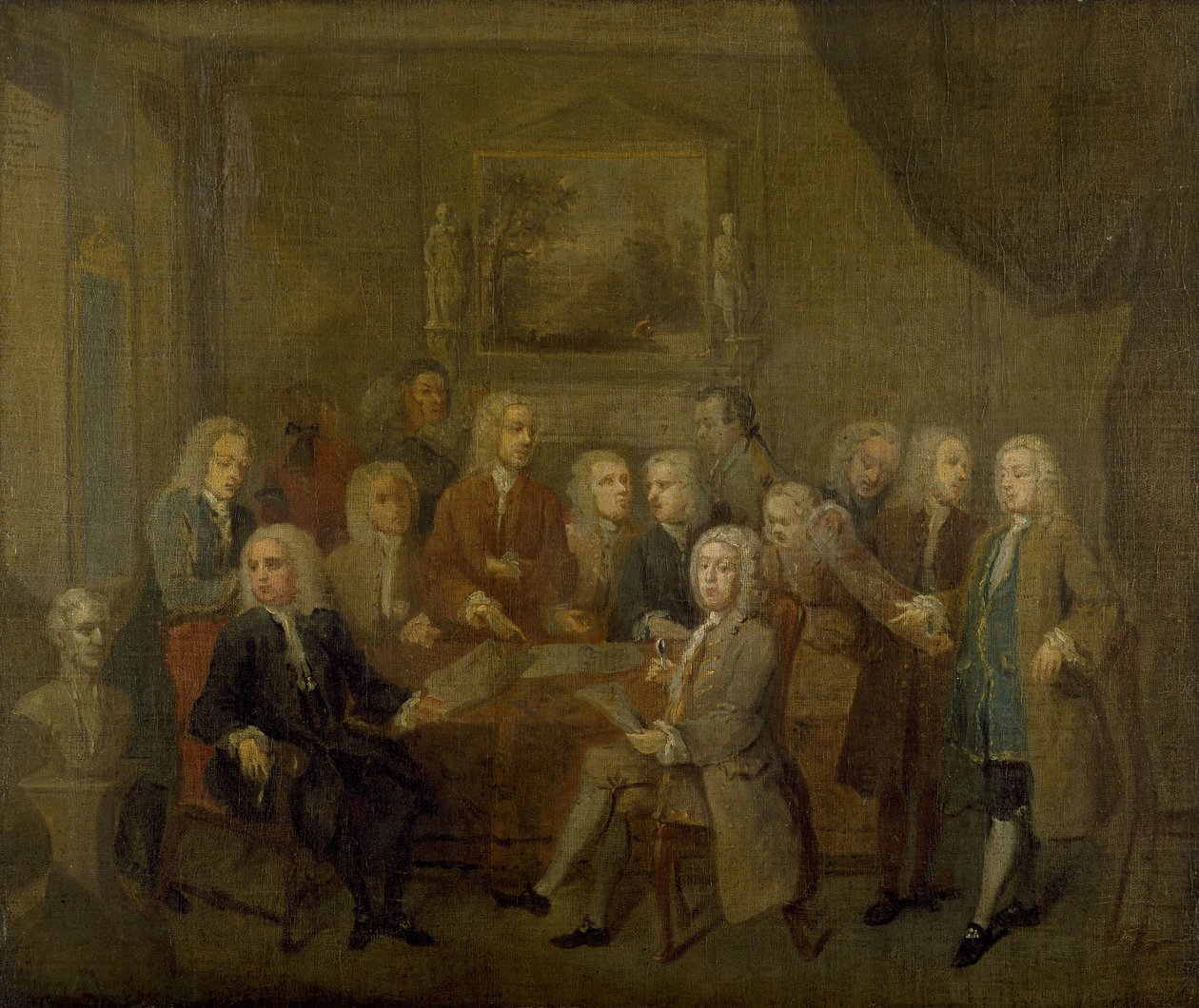 Uma Assembléia de Virtuosi, do século XVIII de Gawen Hamilton