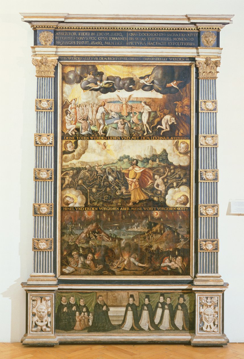 A abertura do sexto selo, visão de Ezekiels e o último julgamento, 1584 de Gdansk School