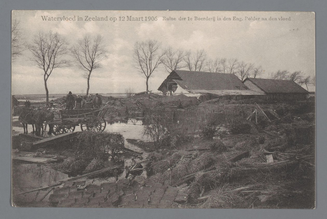 Inundação na Zeeland em 12 de Março de 1906 de Gebroeders van Straaten