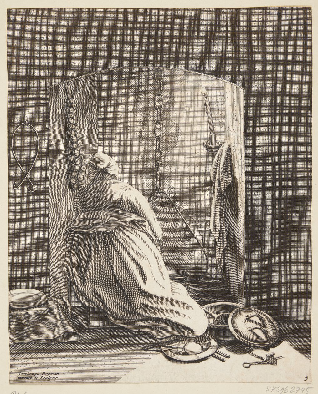 Uma mulher cozinhando de Geertruyt Roghman