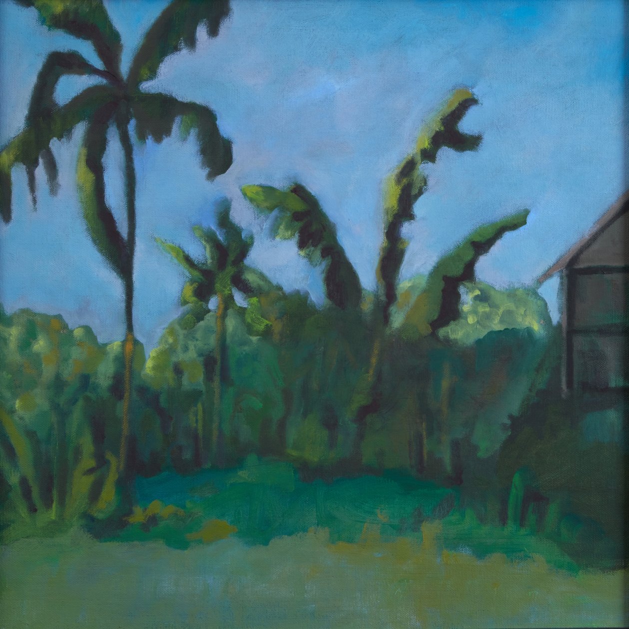 Paisagem indiana (de memória), 2024 (óleo sobre tábua) de Genevieve French
