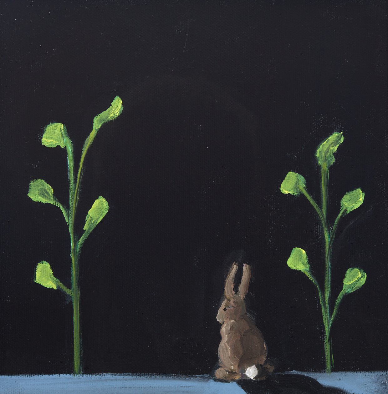 Coelho Noturno, 2019 (óleo sobre tela) de Genevieve French