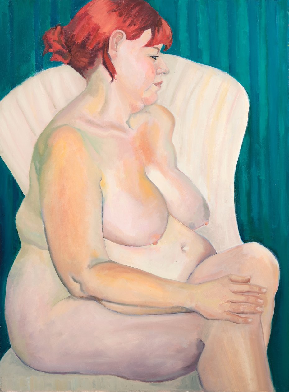 Nu de cabelo vermelho, 2015 (óleo sobre tela) de Genevieve French