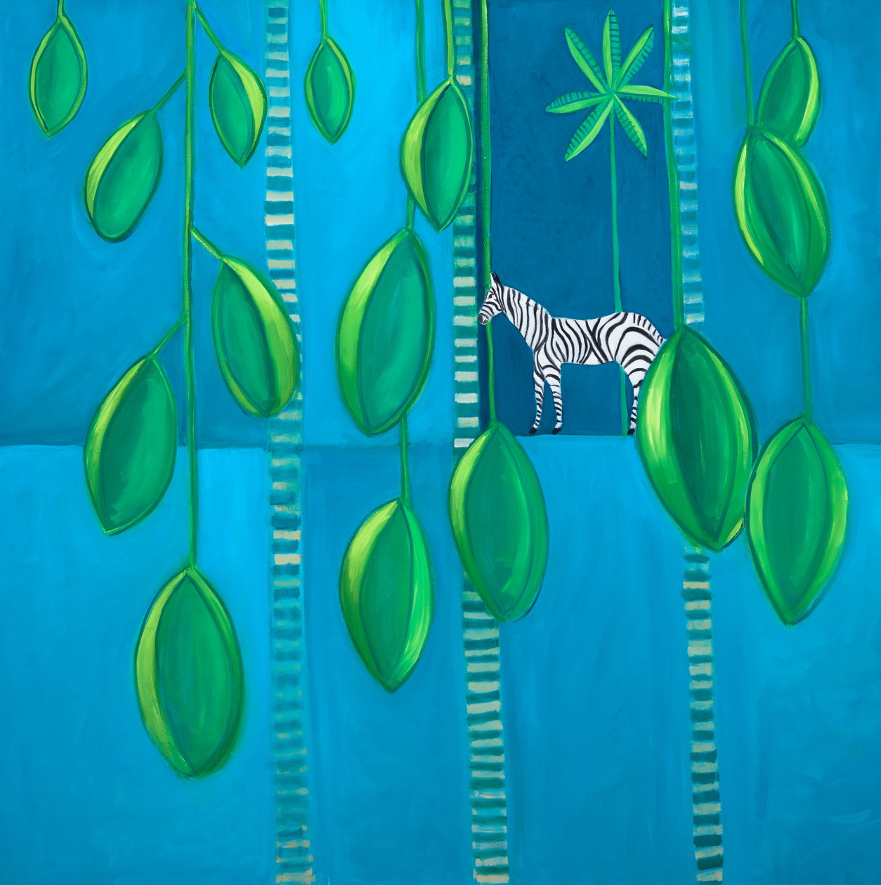 Onde vivem as zebras, 2017 (óleo sobre tela) de Genevieve French
