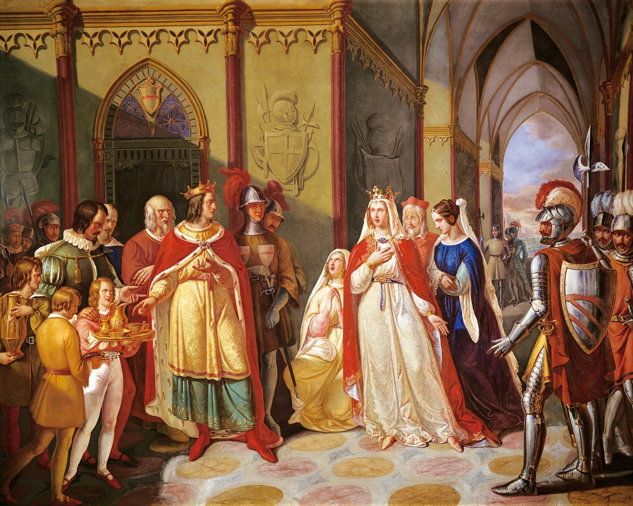 Tancredo enviando Constança de Hauteville de volta ao marido Henrique IV, por Gennaro Maldarelli (1795-1858), Itália de Gennaro Maldarelli