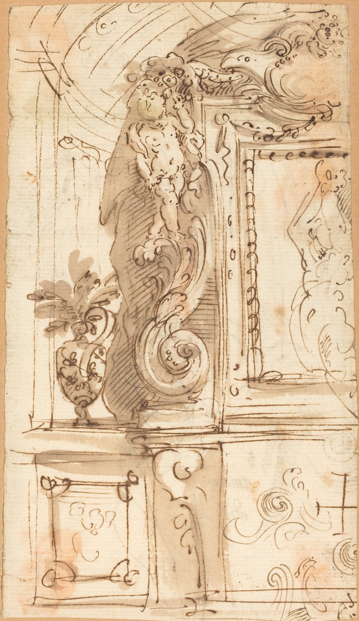 Uma moldura elaboradamente esculpida de Genoese 17th Century